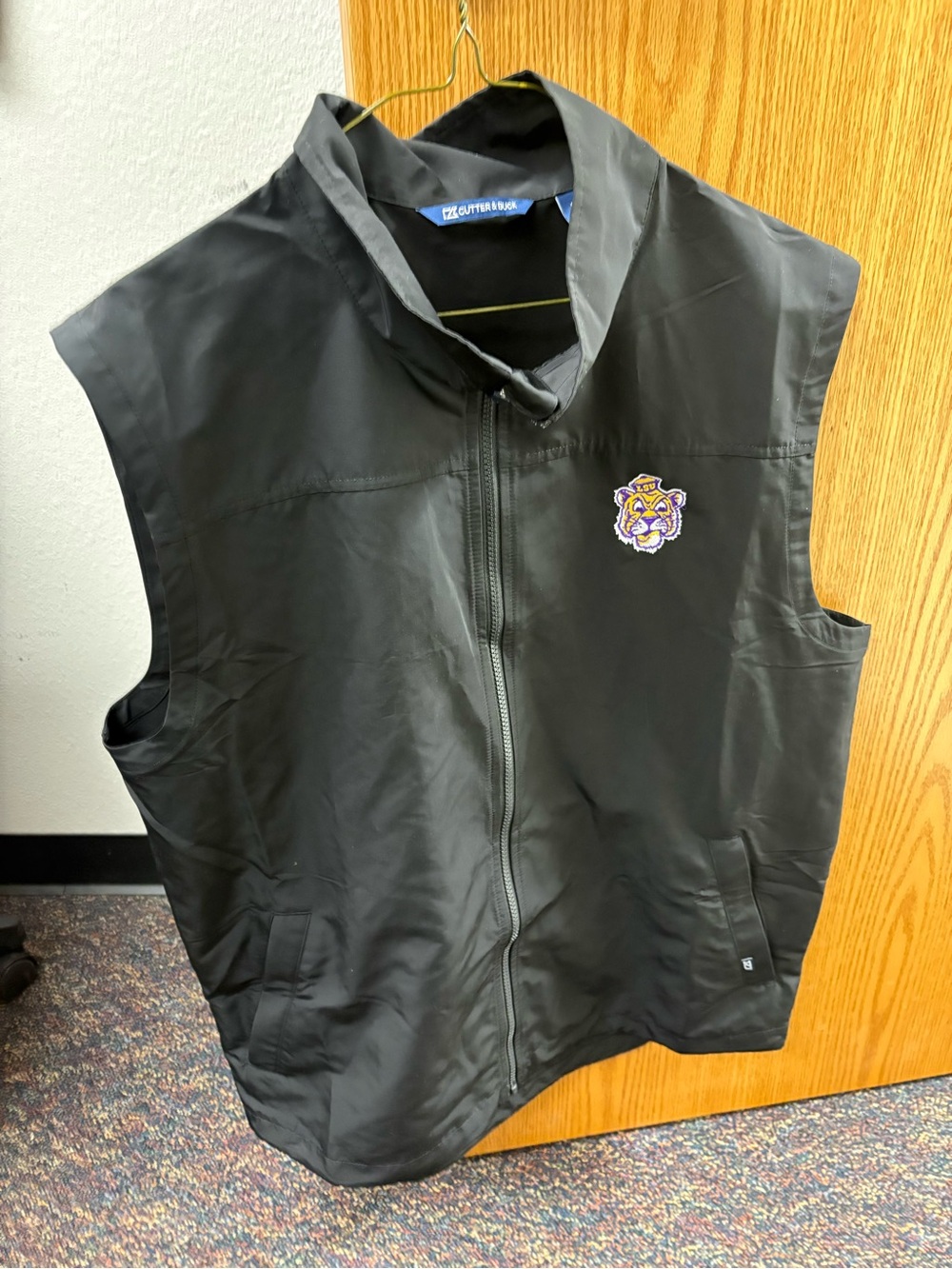 Cutter & Buck Black Sleeveless Zip Vest LSU Tigers